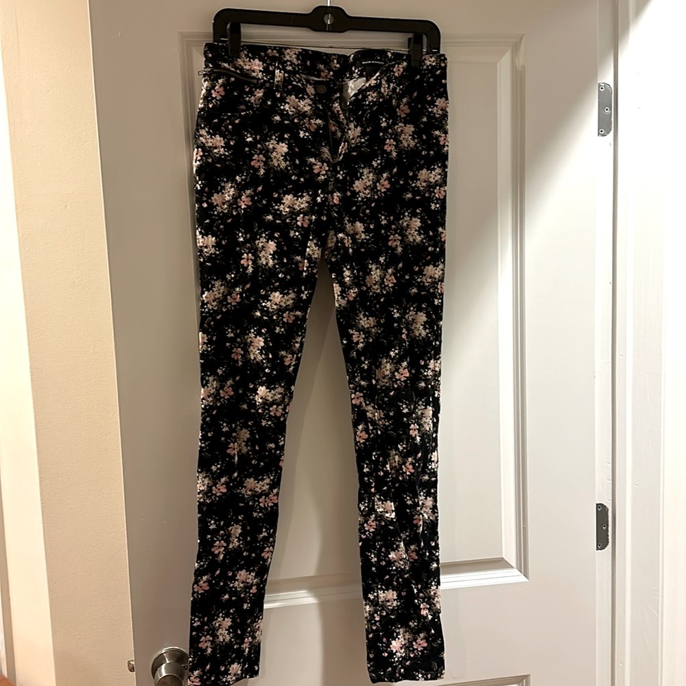 Club Monaco ankle corduroy pants with flower design